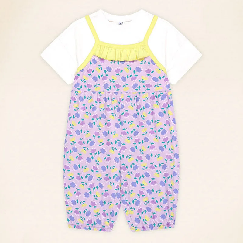 Purple Flower Garden Overall 2406MO08