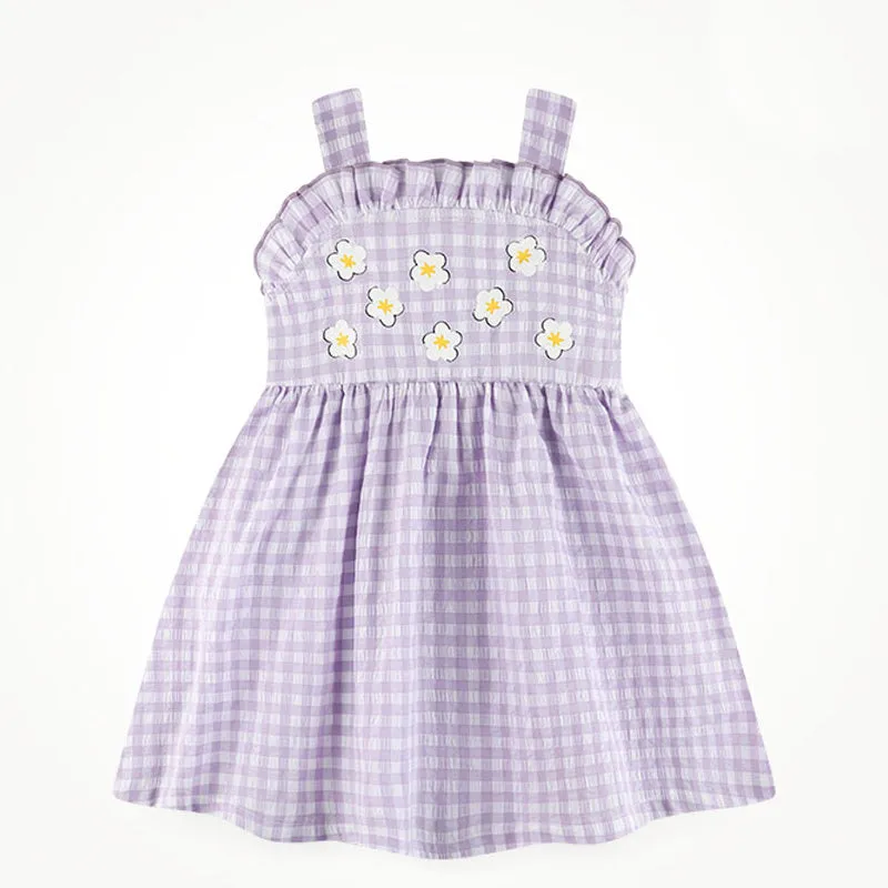 Purple Flower Waffle Dress 2405MM34