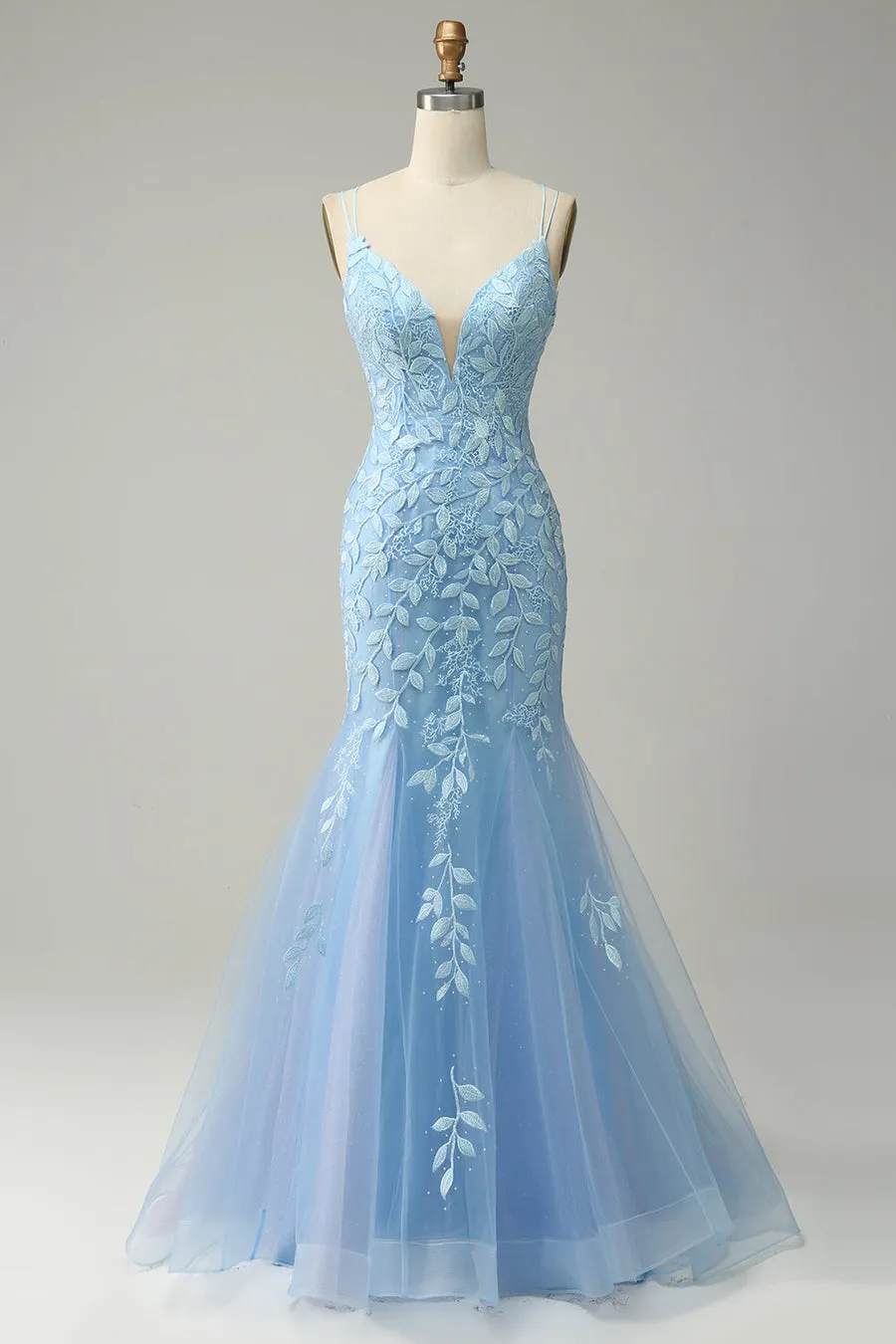 Purple Violet Lace Applique Prom Dress Long Mermaid Evening Gown UK