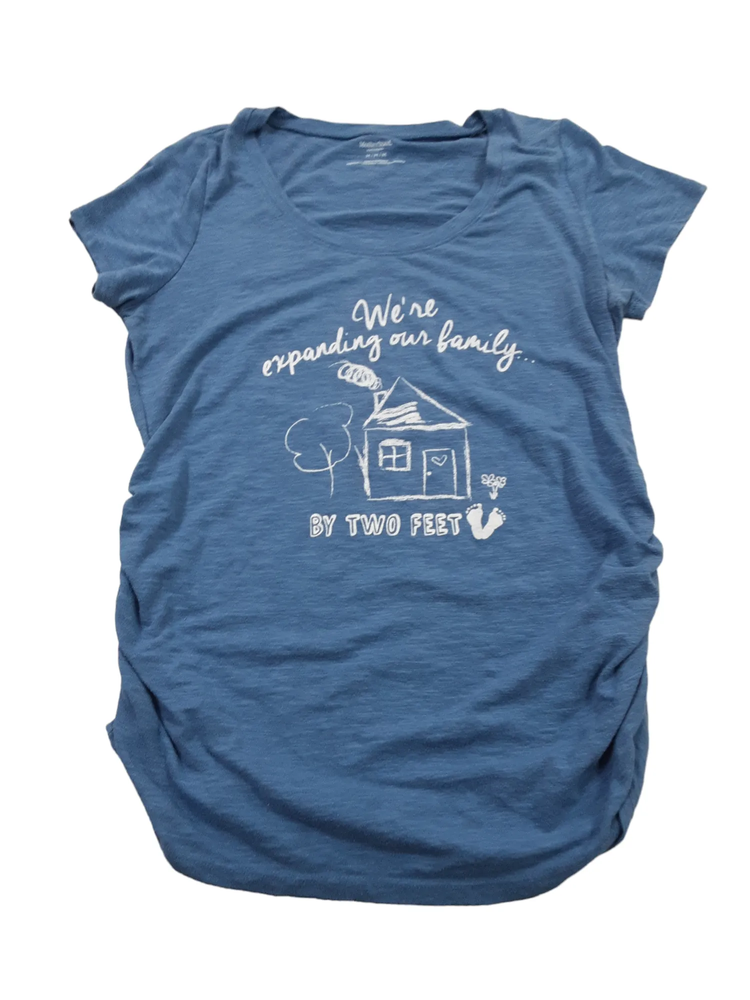 "WE'RE EXPANDING OUR FAMILY BY 2 FEET" top size medium