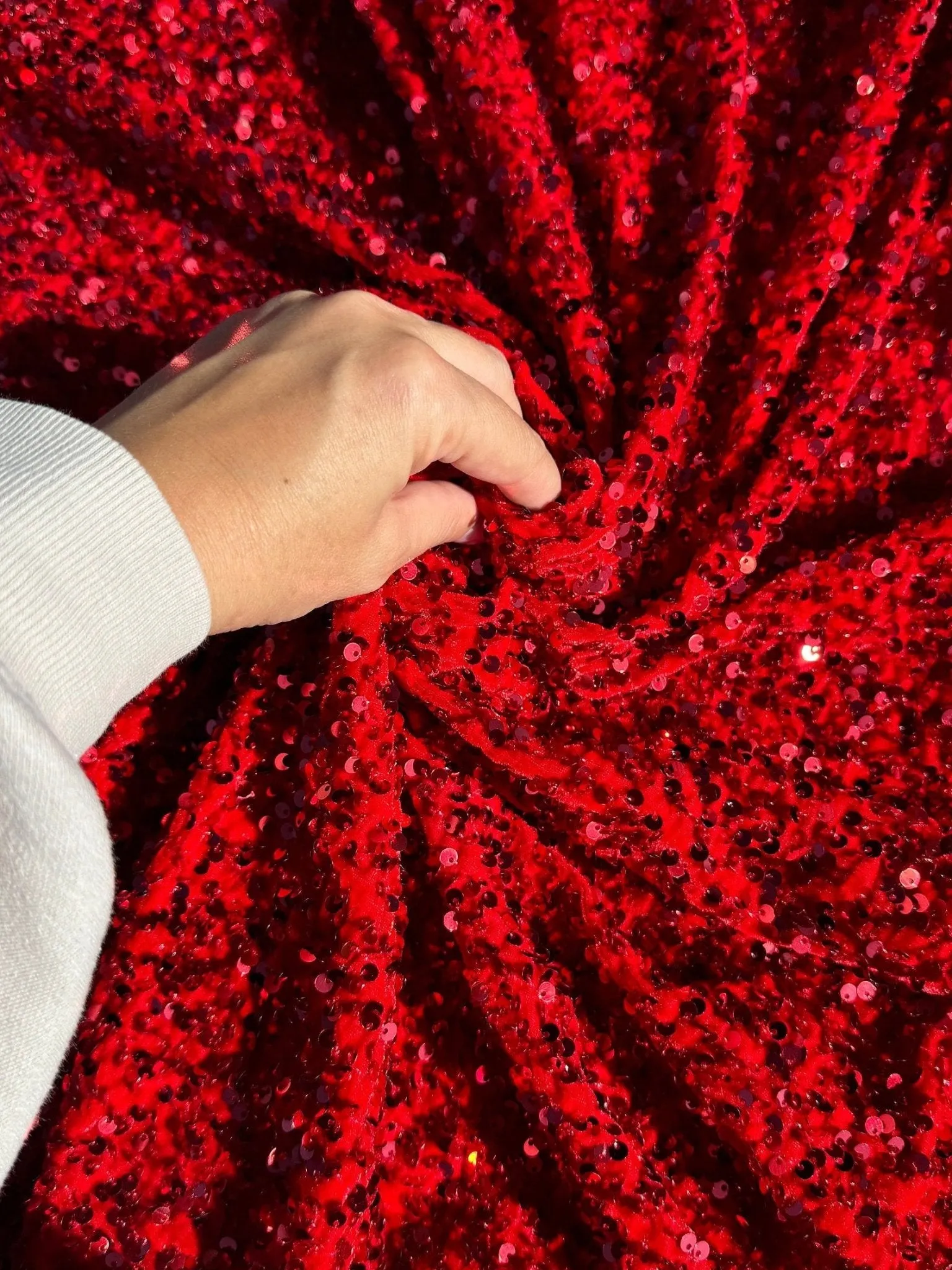Red Sequined Velvet