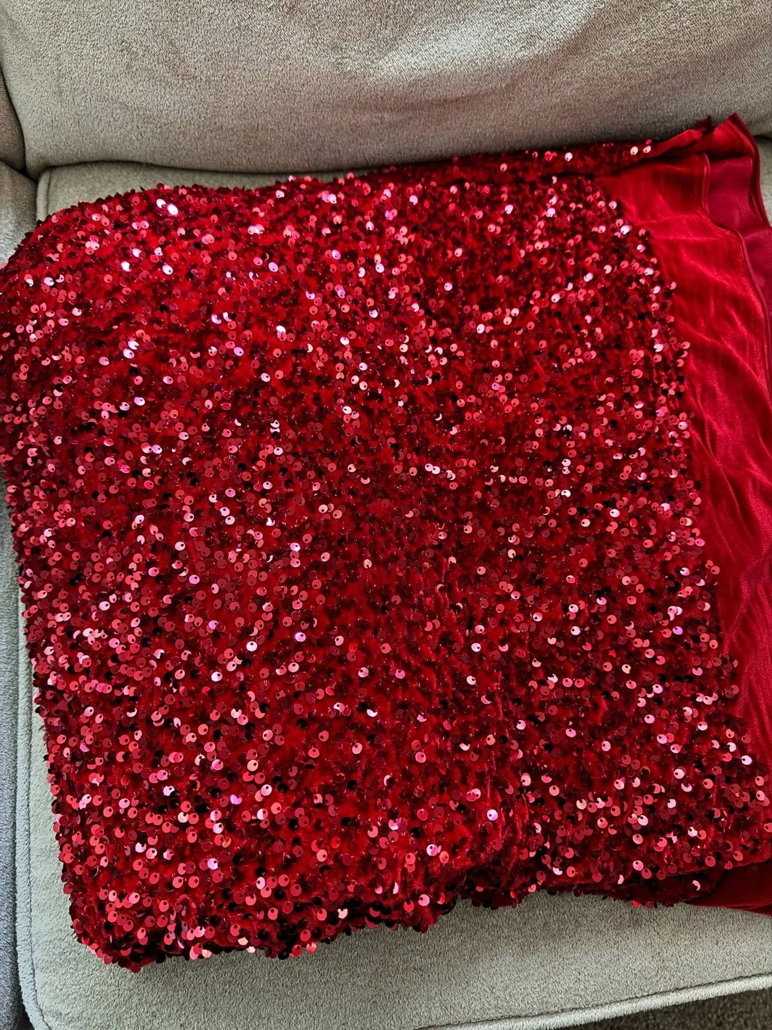 Red Sequined Velvet