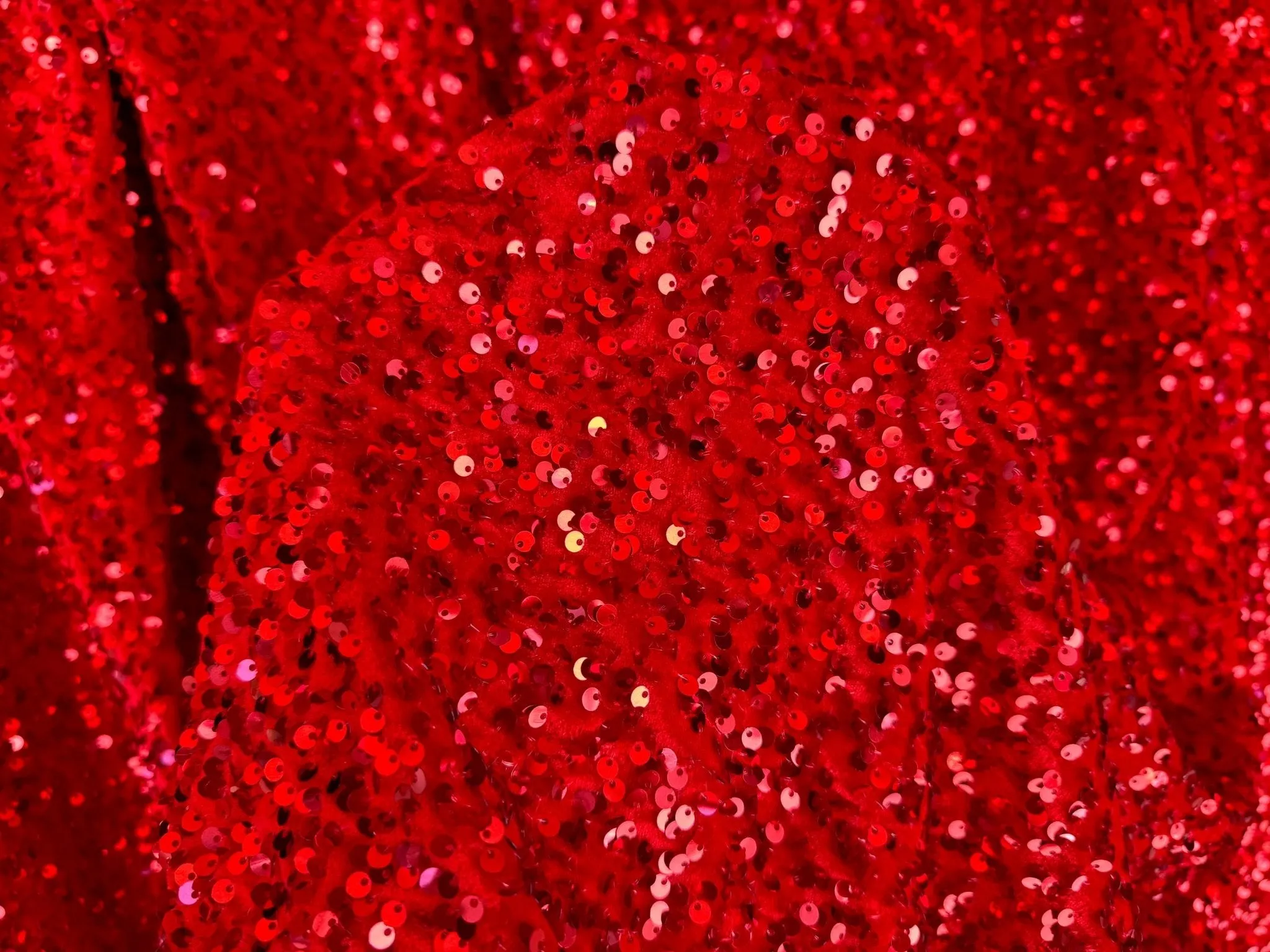 Red Sequined Velvet