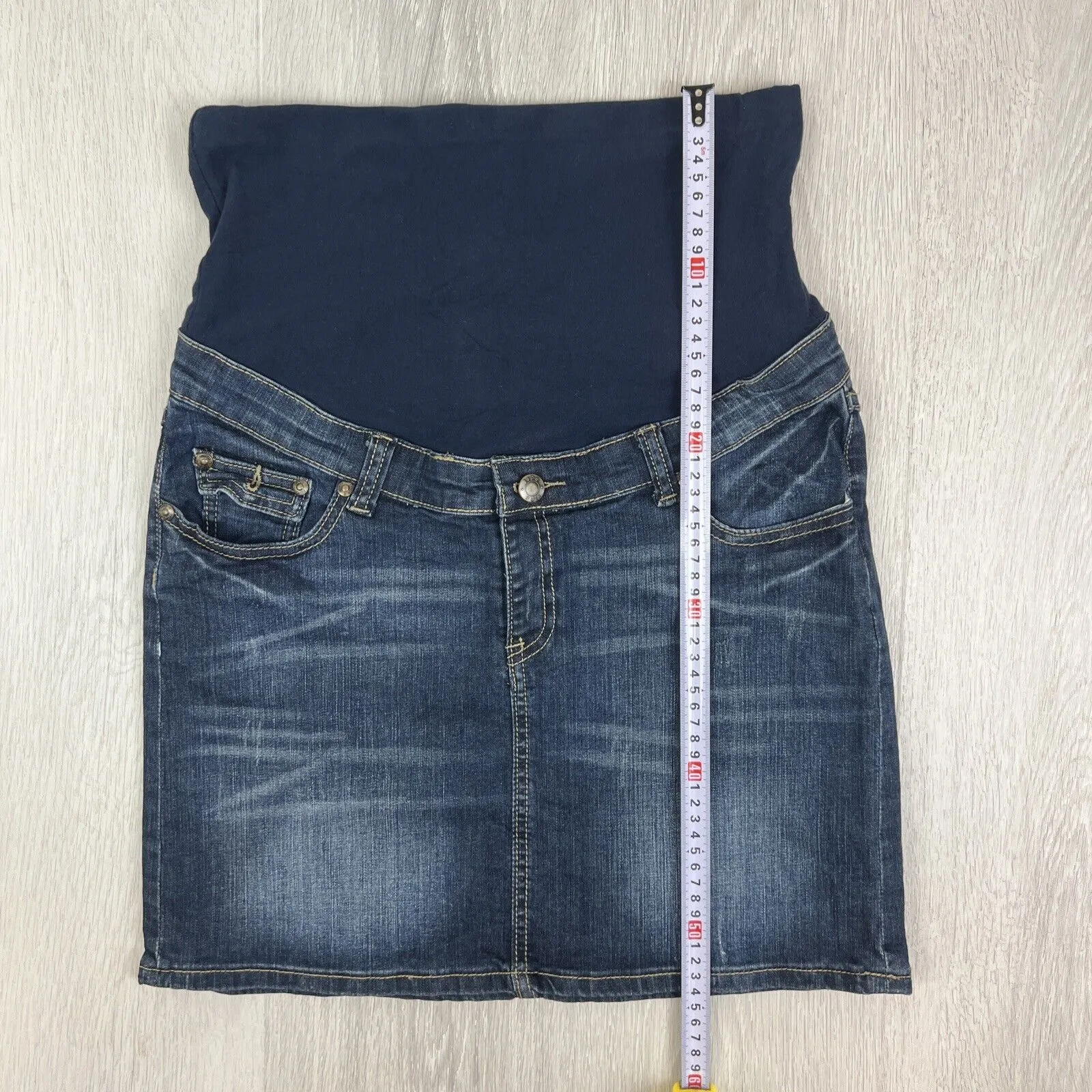 Ripe Maternity Womens Dark Wash Denim Maternity Skirt Size Small