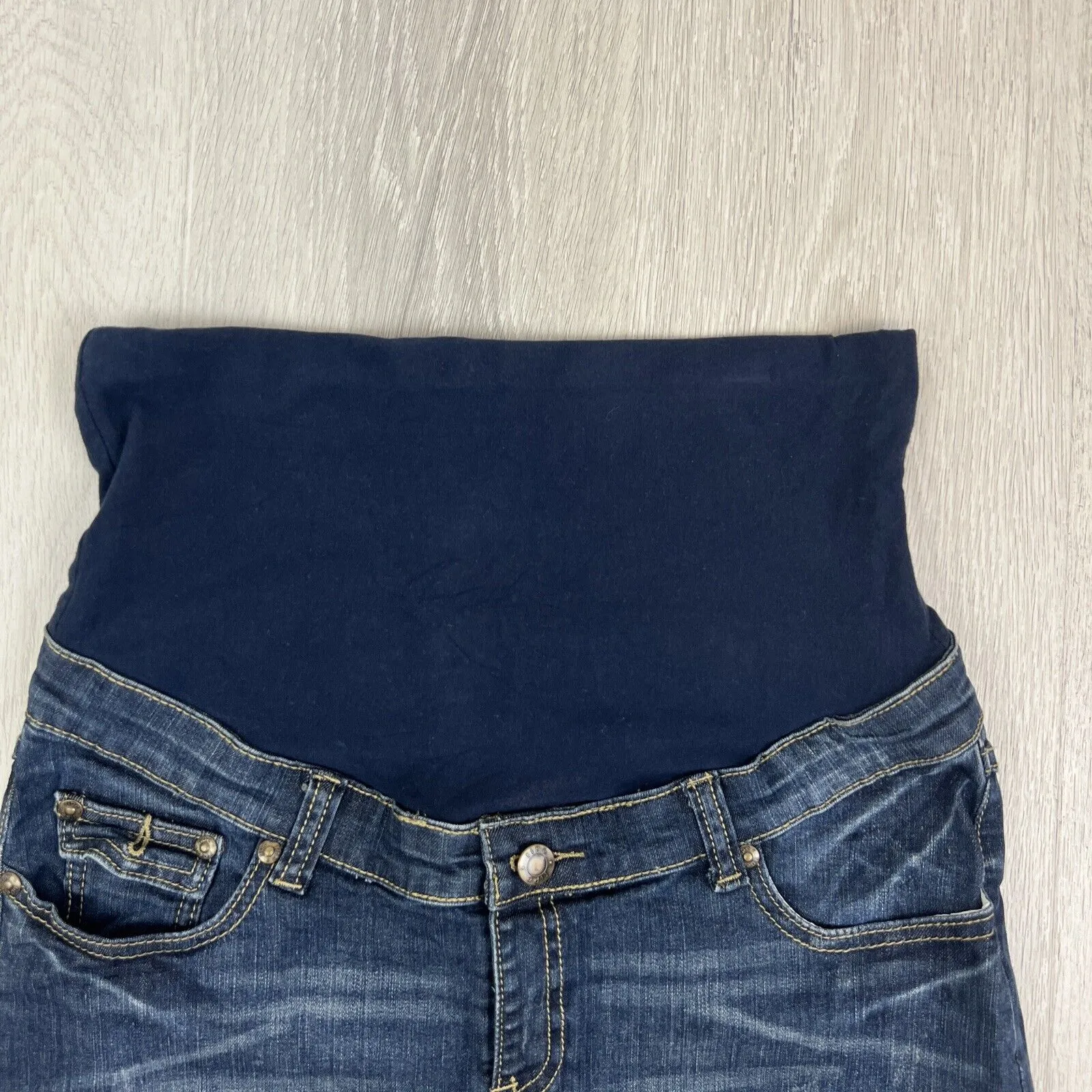 Ripe Maternity Womens Dark Wash Denim Maternity Skirt Size Small