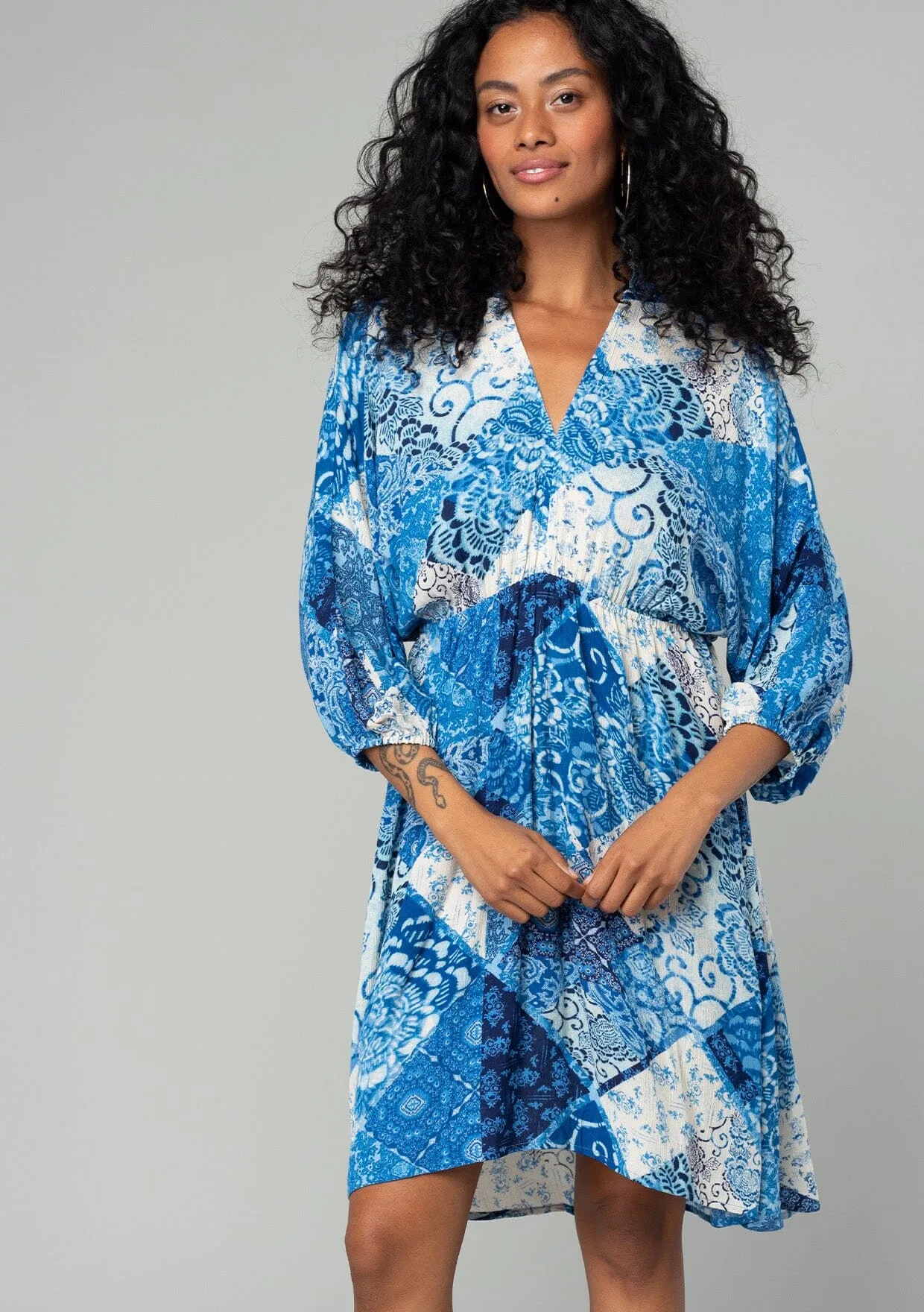 Romina Patchwork Mini Dress
