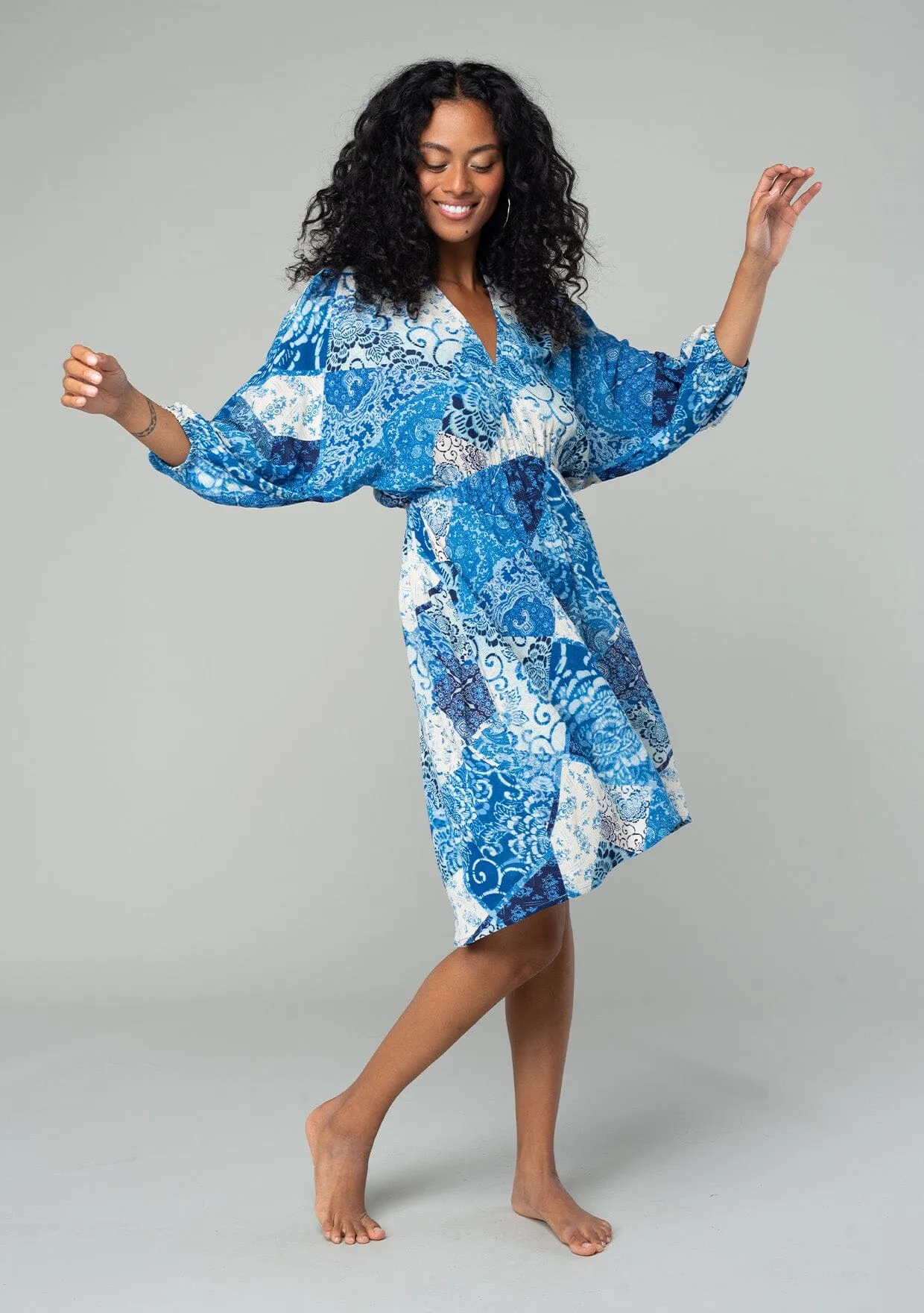 Romina Patchwork Mini Dress