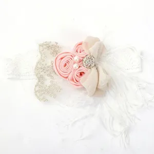 Rosettes Headband - Blush