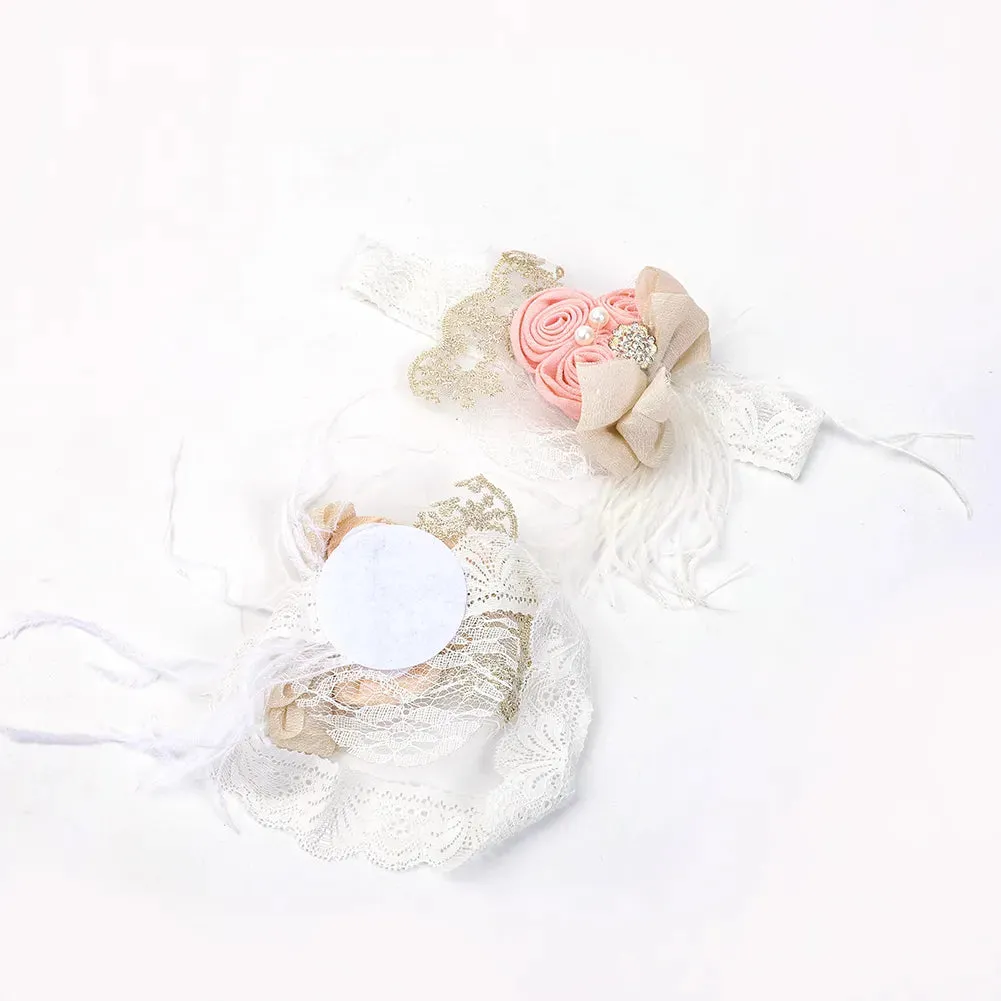 Rosettes Headband - Blush