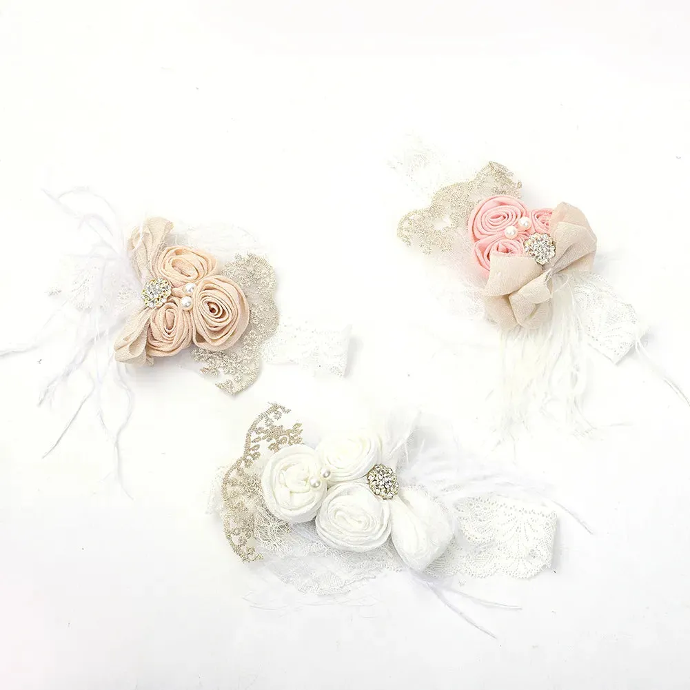 Rosettes Headband - Blush