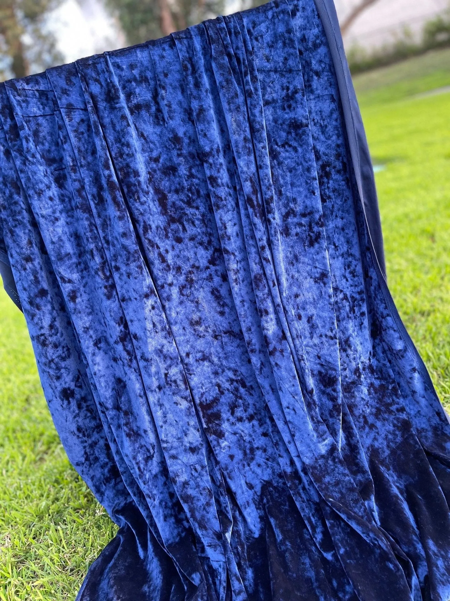Royal Blue Velvet Polyester Spandex Prom Dresses Pants Table Runner Royal Blue Backdrops Costumes Stretch Fabric By The Yard 4 way Stretch