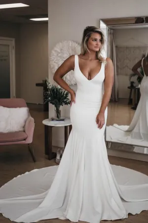 Roycebridal Elegant Mermaid Long Wedding Dresses Chapel Train Bridal Dresses,MW377