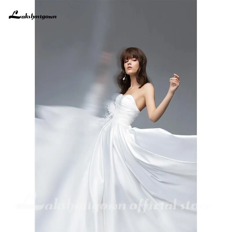 Roycebridal Simple Strapless Sweetheart A-Line Wedding Dresses