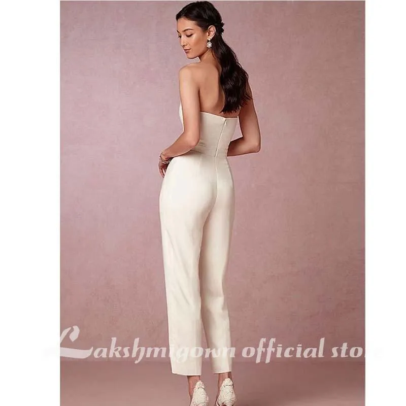 Roycebridal Stain Bridal Jumpsuit wedding dress Modest