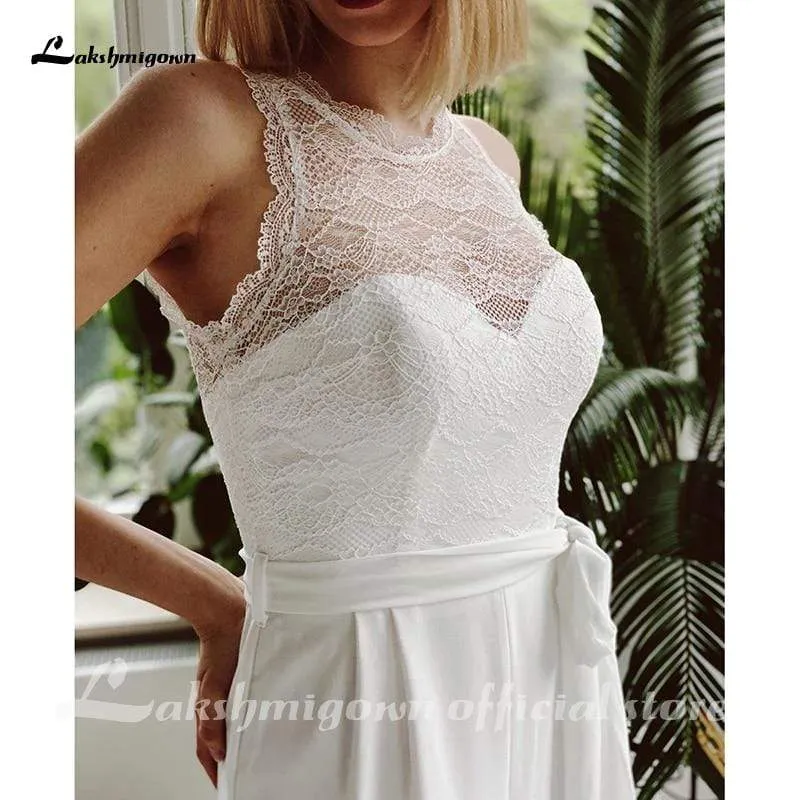 Roycebridal Top Lace Jumpsuit Wedding Dresses Simple Beach