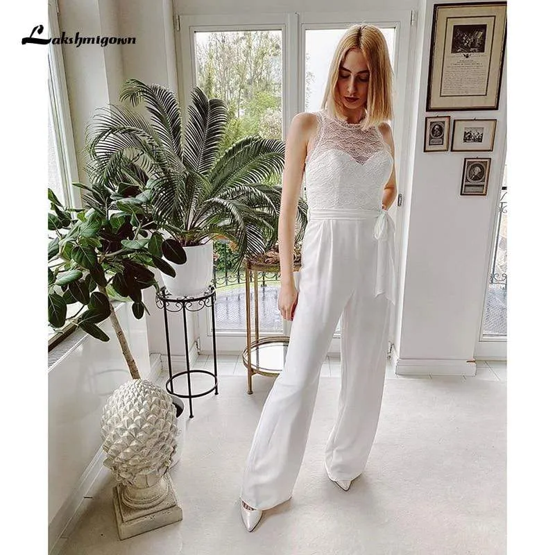 Roycebridal Top Lace Jumpsuit Wedding Dresses Simple Beach