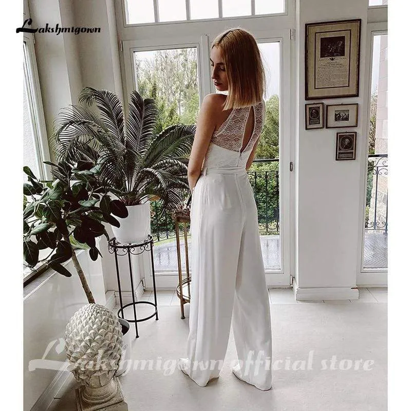 Roycebridal Top Lace Jumpsuit Wedding Dresses Simple Beach