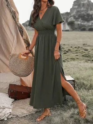Sandra® | Elegant V-Neck Bohemian Dress