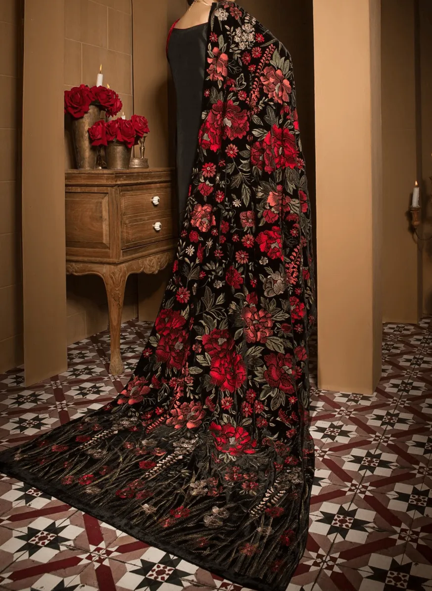 Sarinnah Premium 01- Embroided Fine quality Velvet shawl.