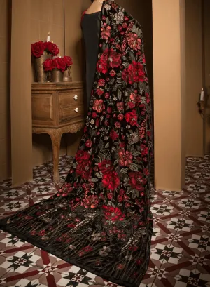 Sarinnah Premium 01- Embroided Fine quality Velvet shawl.
