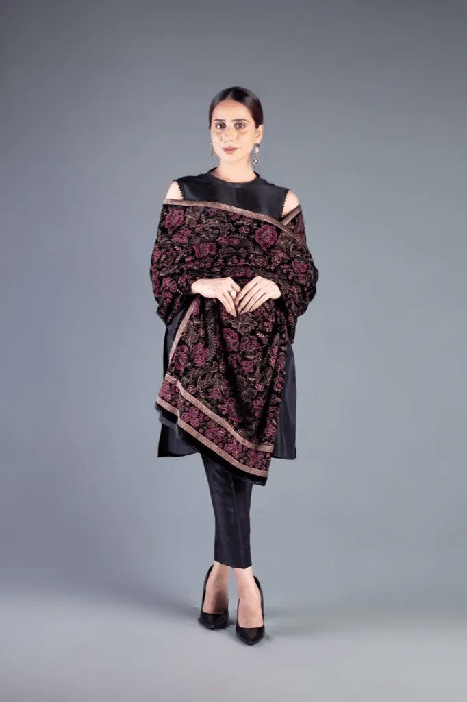 Sarinnah Premium 04- Embroided Fine quality Velvet shawl.
