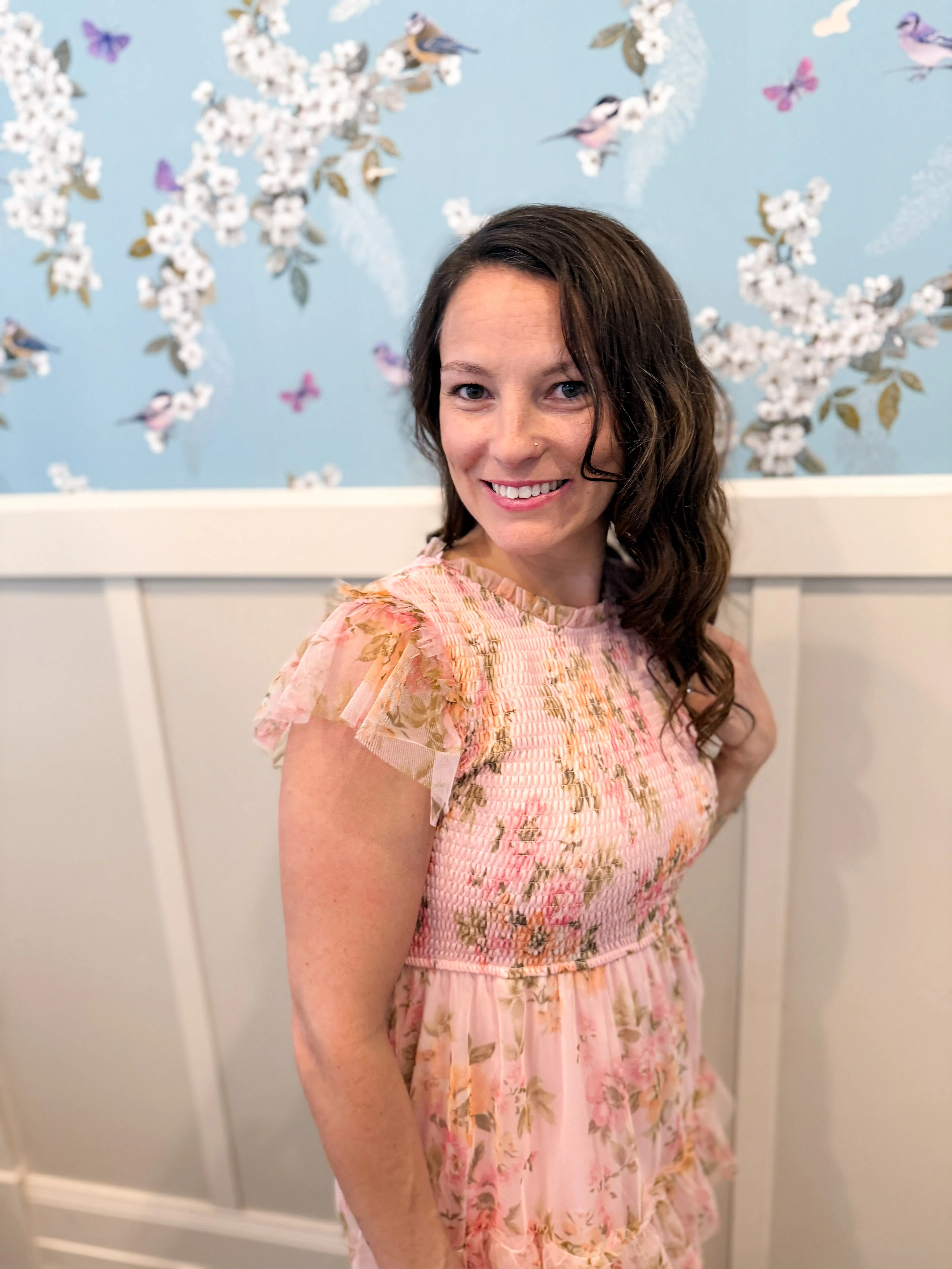 Secret Garden Maxi Dress in Pink