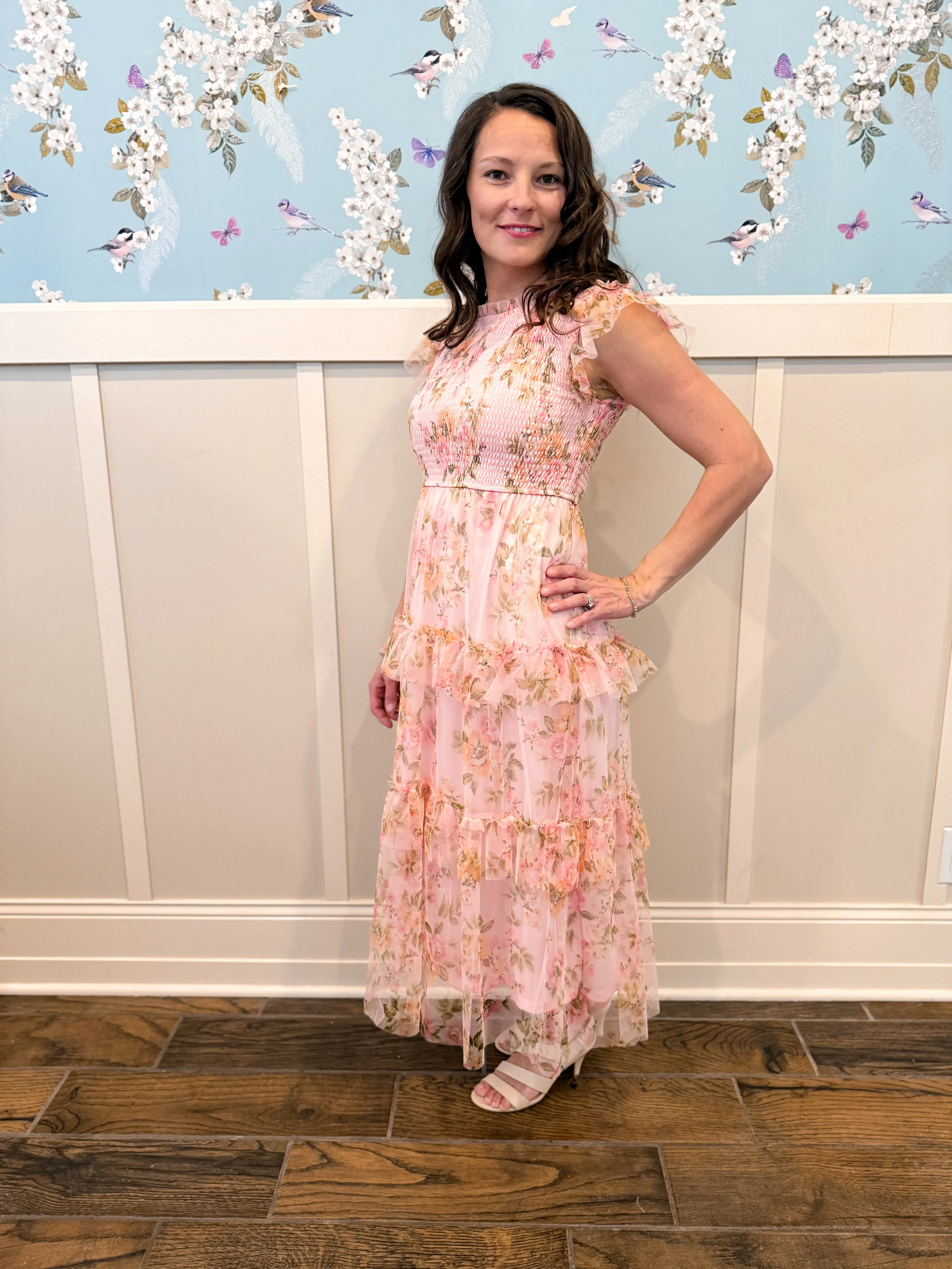 Secret Garden Maxi Dress in Pink