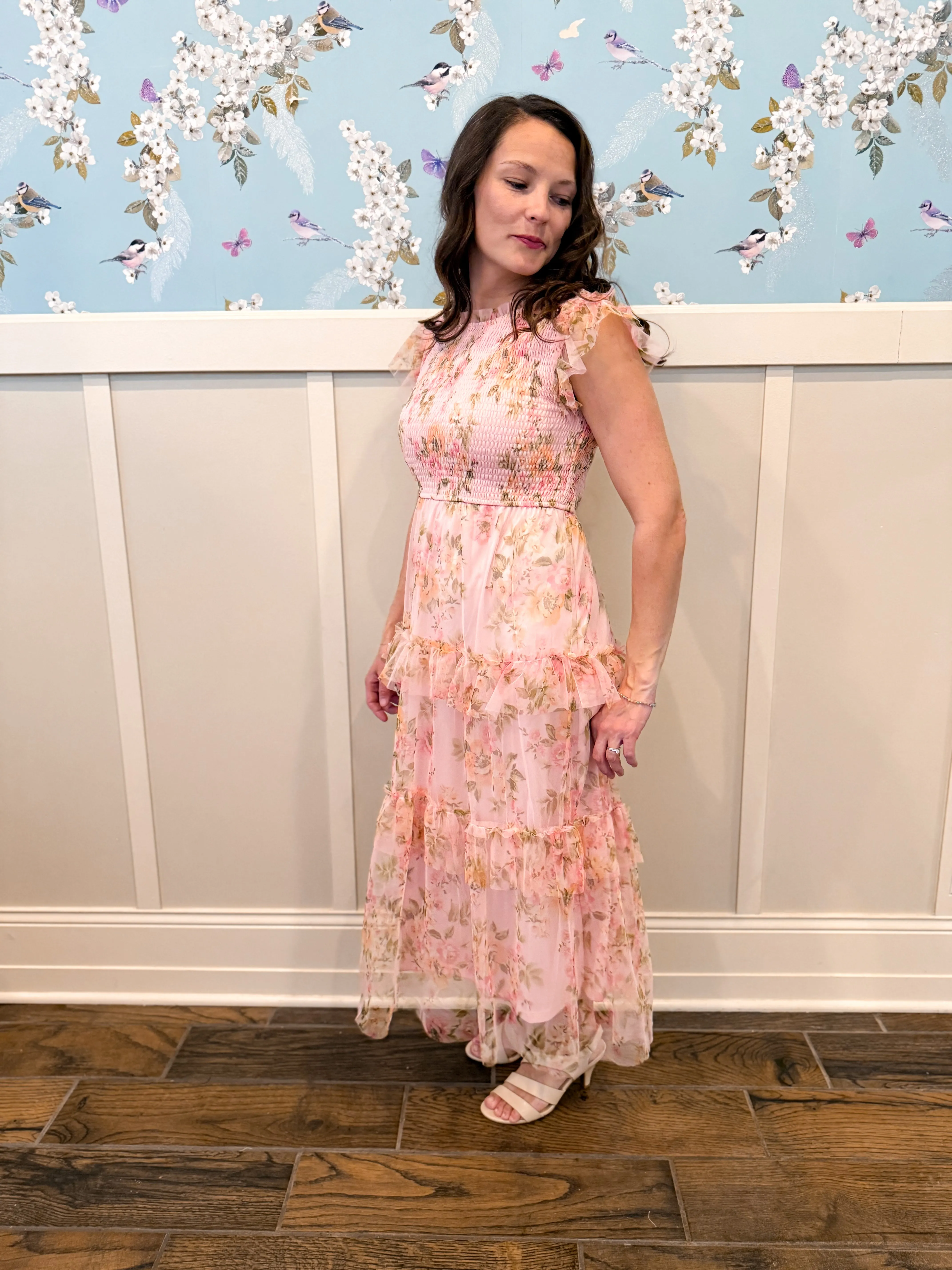 Secret Garden Maxi Dress in Pink