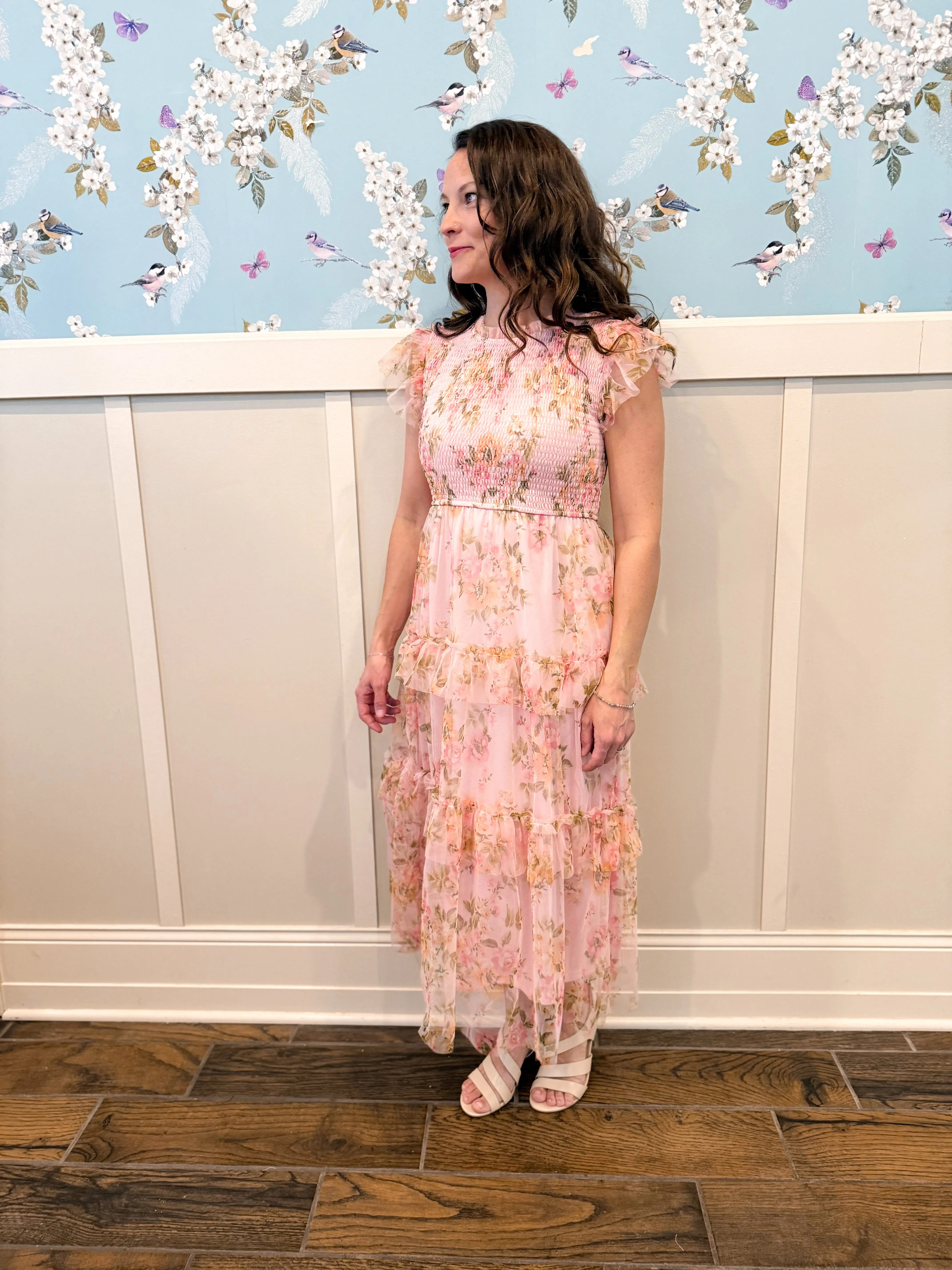 Secret Garden Maxi Dress in Pink