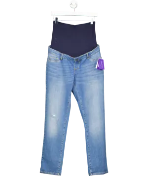 Seraphine Blue Boyfriend Maternity Jeans UK 12