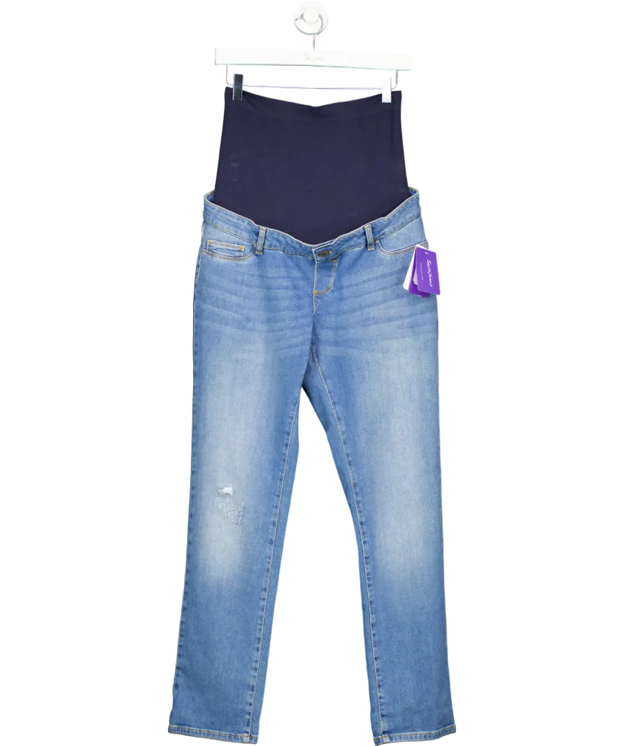 Seraphine Blue Boyfriend Maternity Jeans UK 12