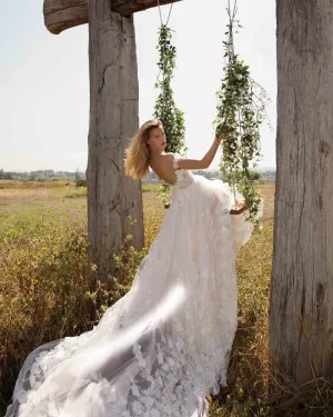 Sexy Low Back Wedding Dress Lace Appliques Off The Shoulder Beach Bohemian Bridal Gown