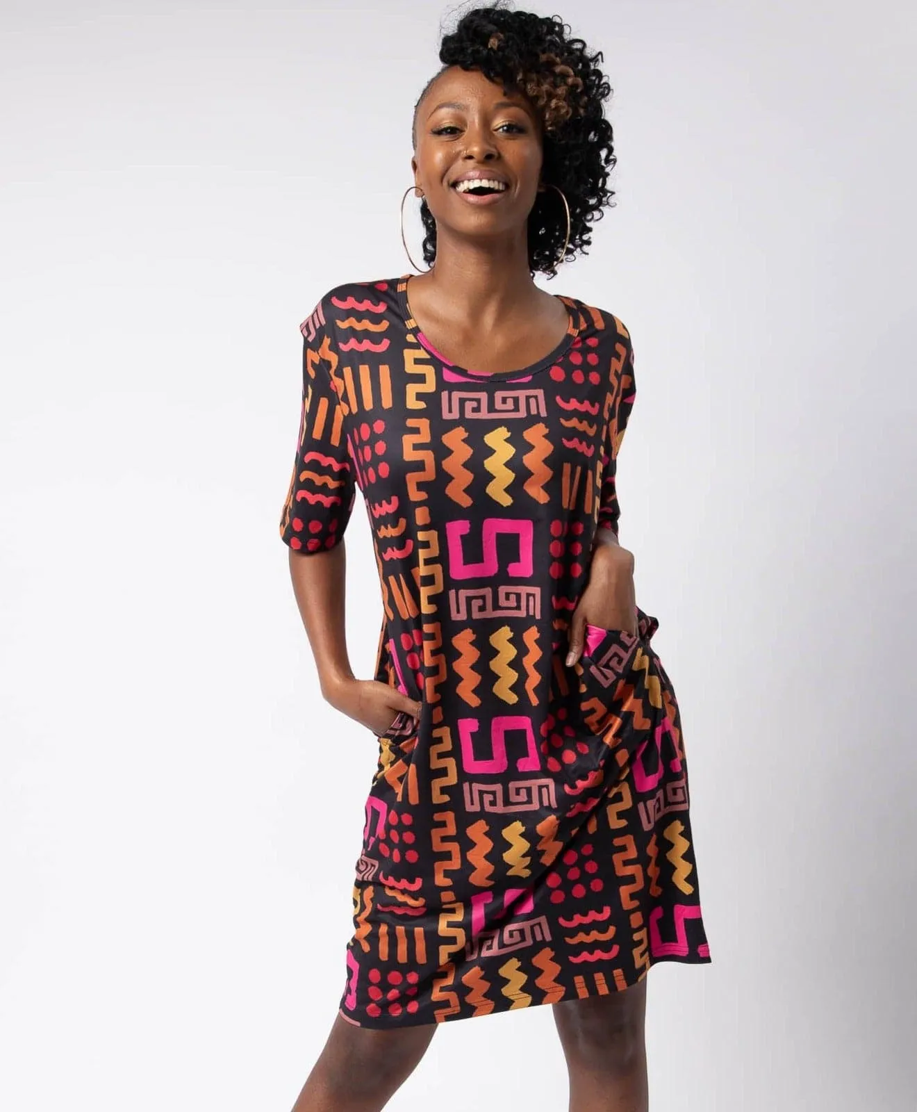 She Is Culture Drop Shoulder Pocket Dress