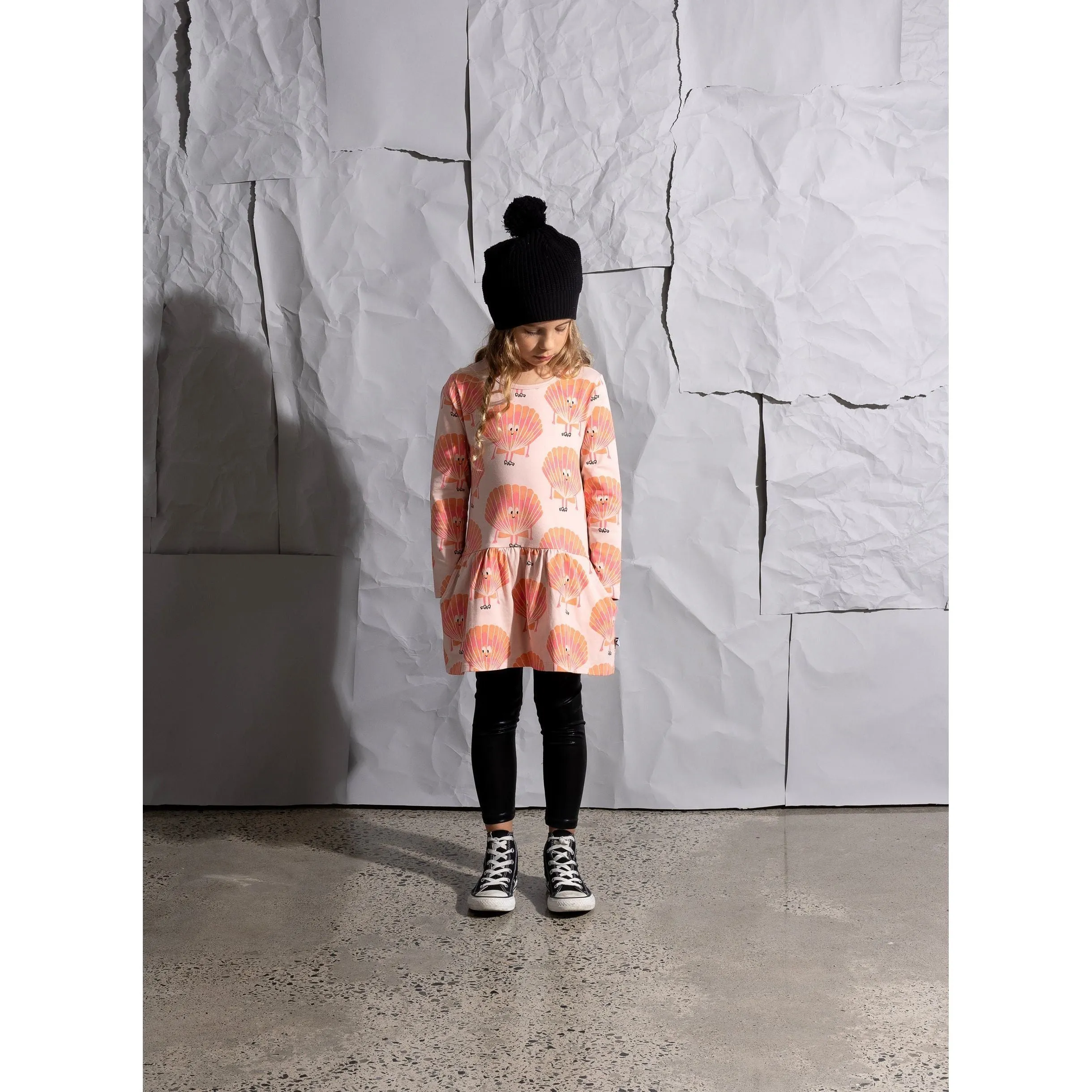 Shell Skater Dress - Muted Pink