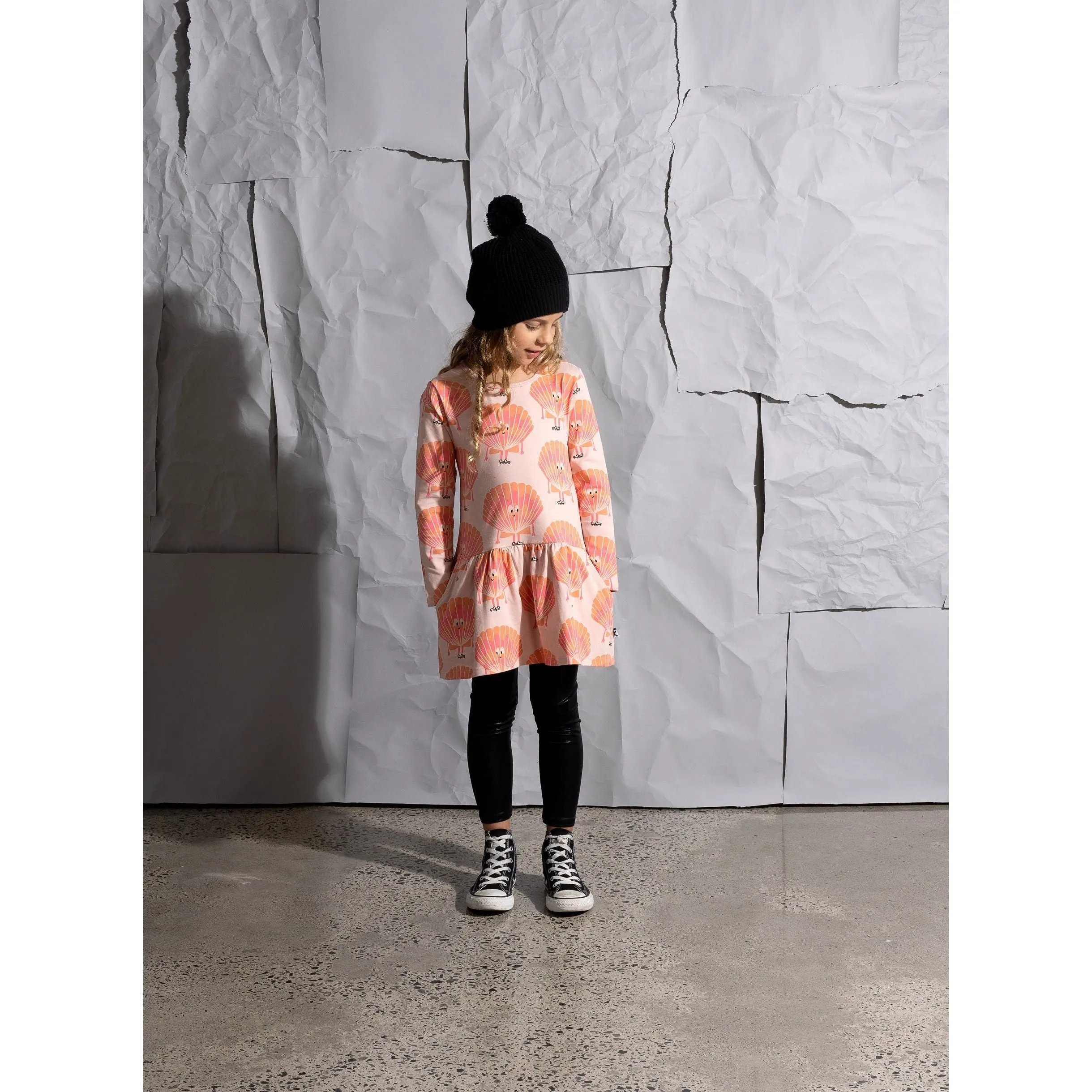 Shell Skater Dress - Muted Pink