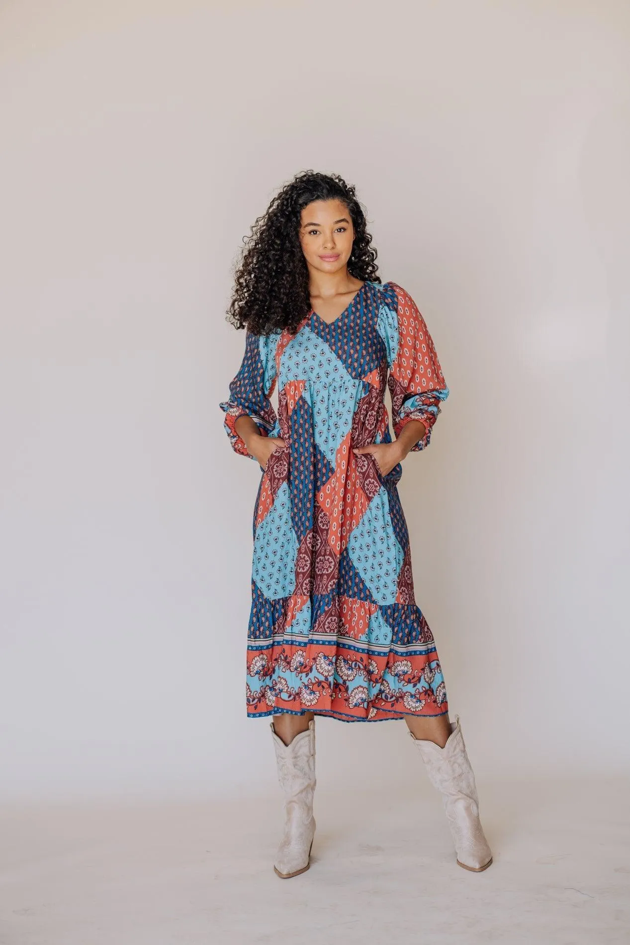 Shilo Multi Print Midi Dress