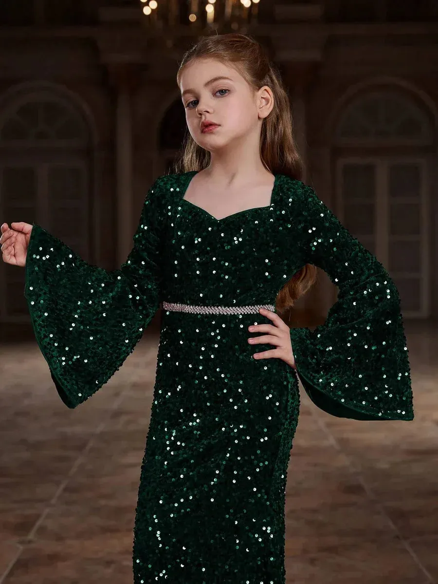 Shimmering Velvet girls mermaid dress