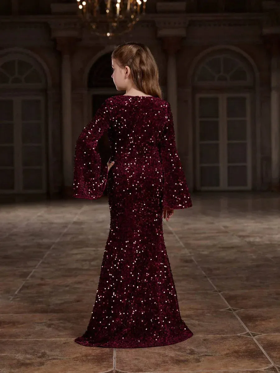 Shimmering Velvet girls mermaid dress