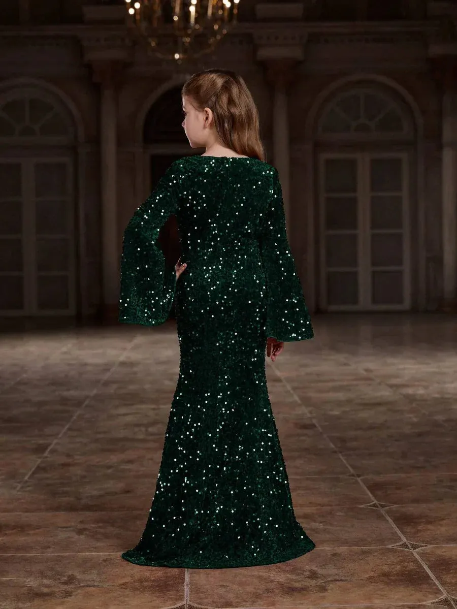Shimmering Velvet girls mermaid dress