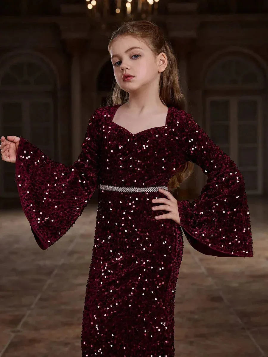 Shimmering Velvet girls mermaid dress