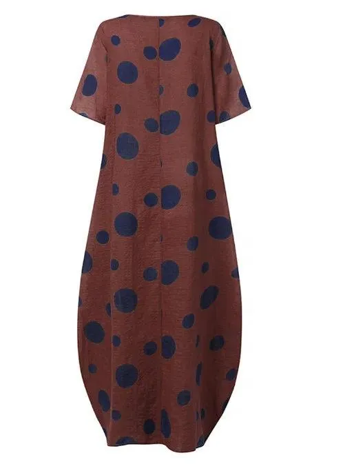 Short Sleeves Bohemian Loose Long Dress
