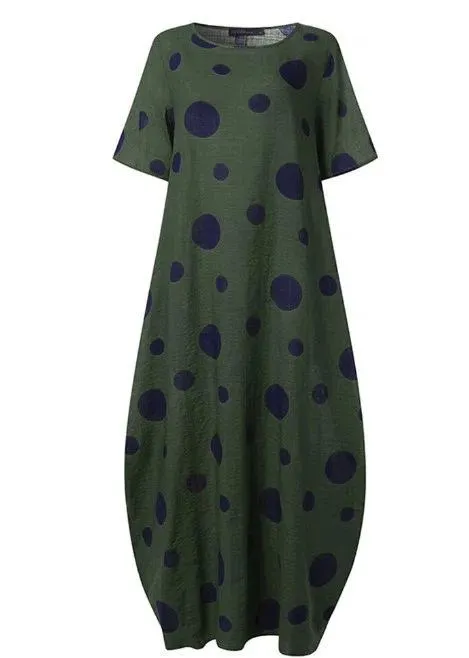 Short Sleeves Bohemian Loose Long Dress