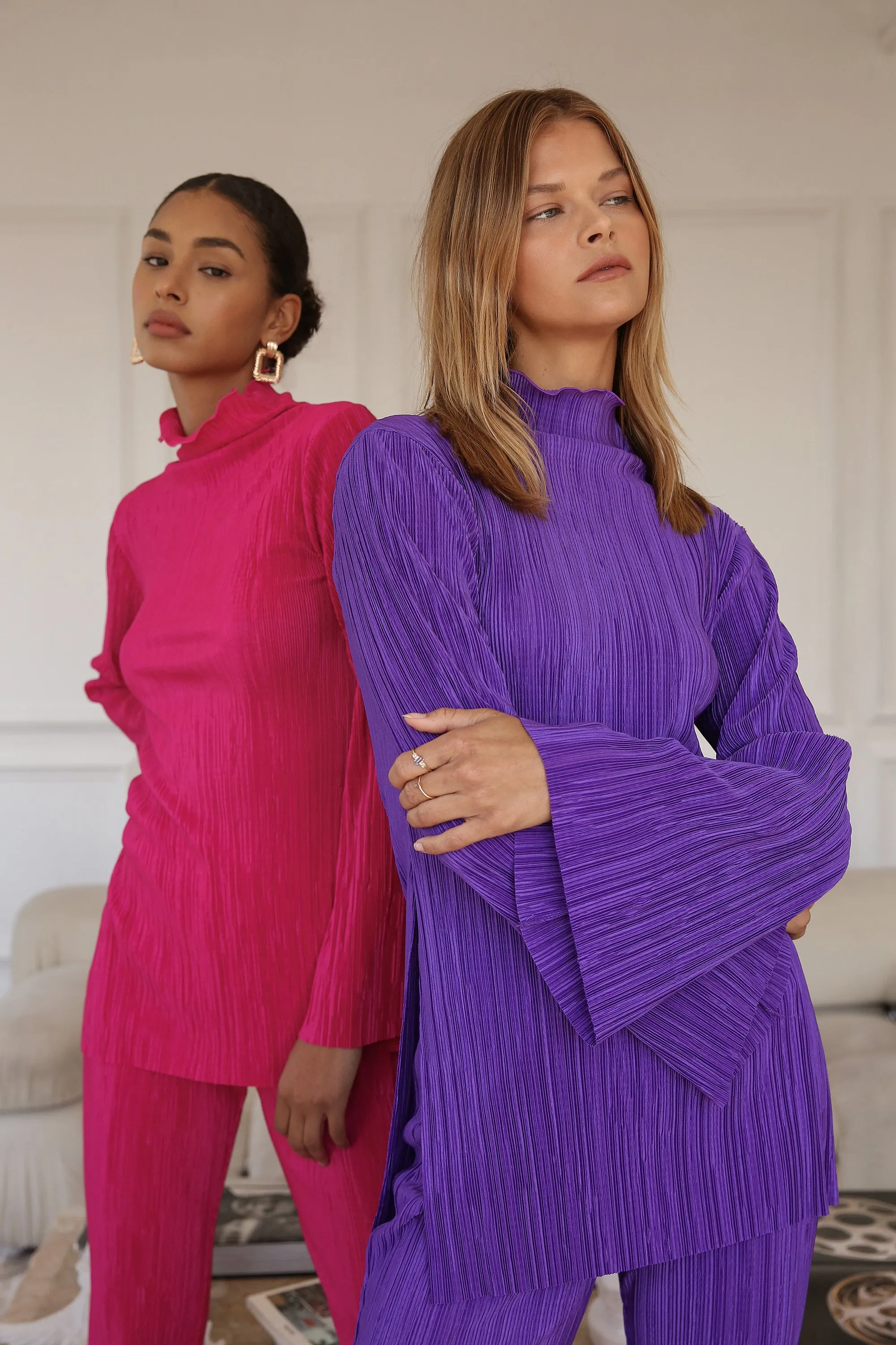 Sia Plisse Tunic Top and Pants Set