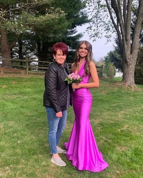 Simple Long Prom Dresses 2024 V Neck Mermaid Sleeveless Formal Dress