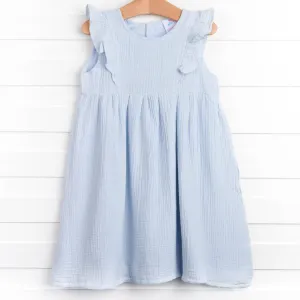 Sky Blue Muslin Dress, Blue