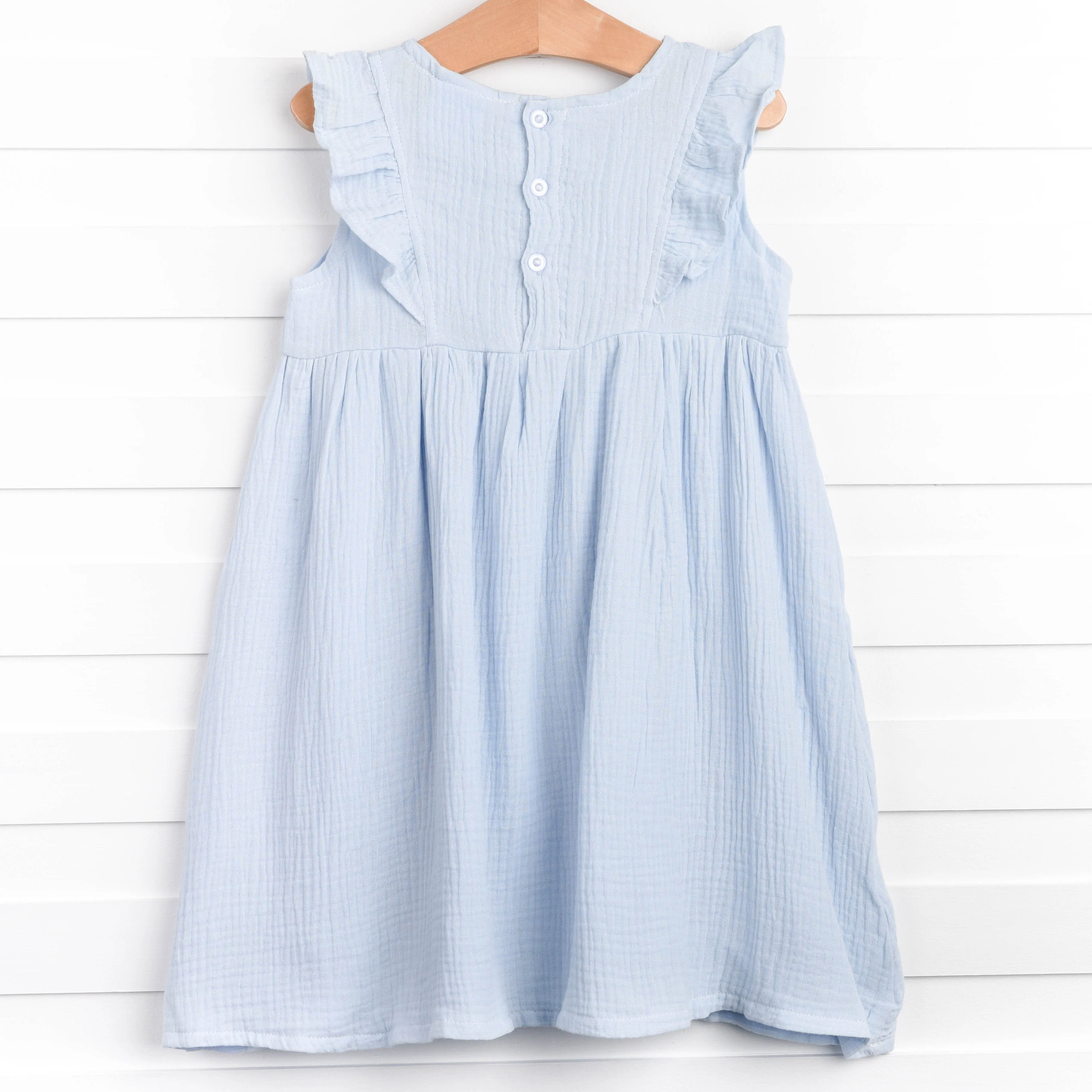 Sky Blue Muslin Dress, Blue