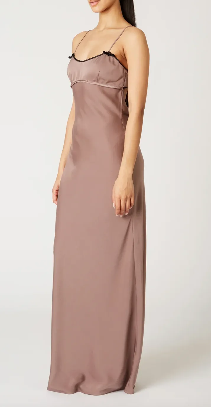Sleeveless Satin Maxi Dress
