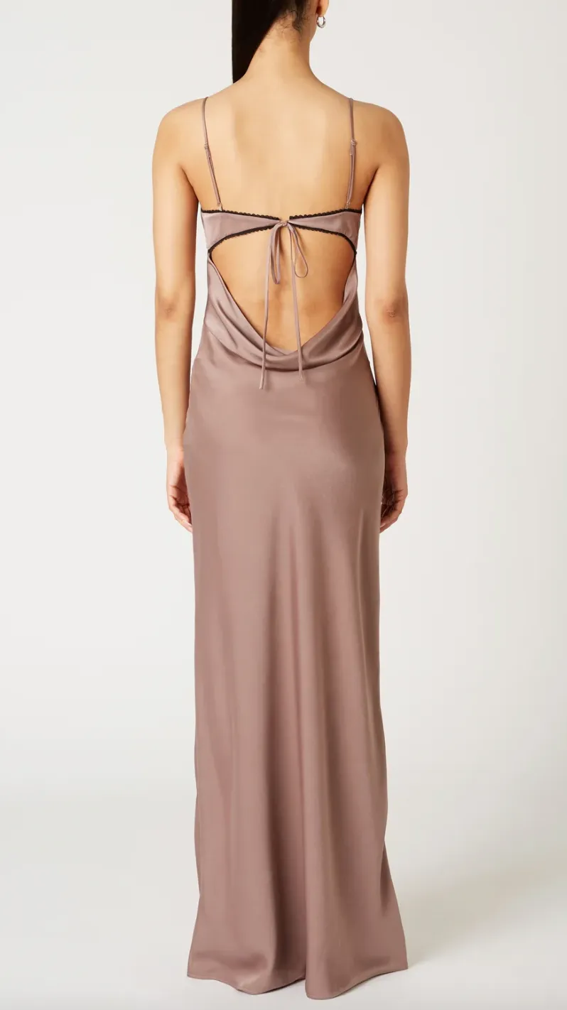 Sleeveless Satin Maxi Dress