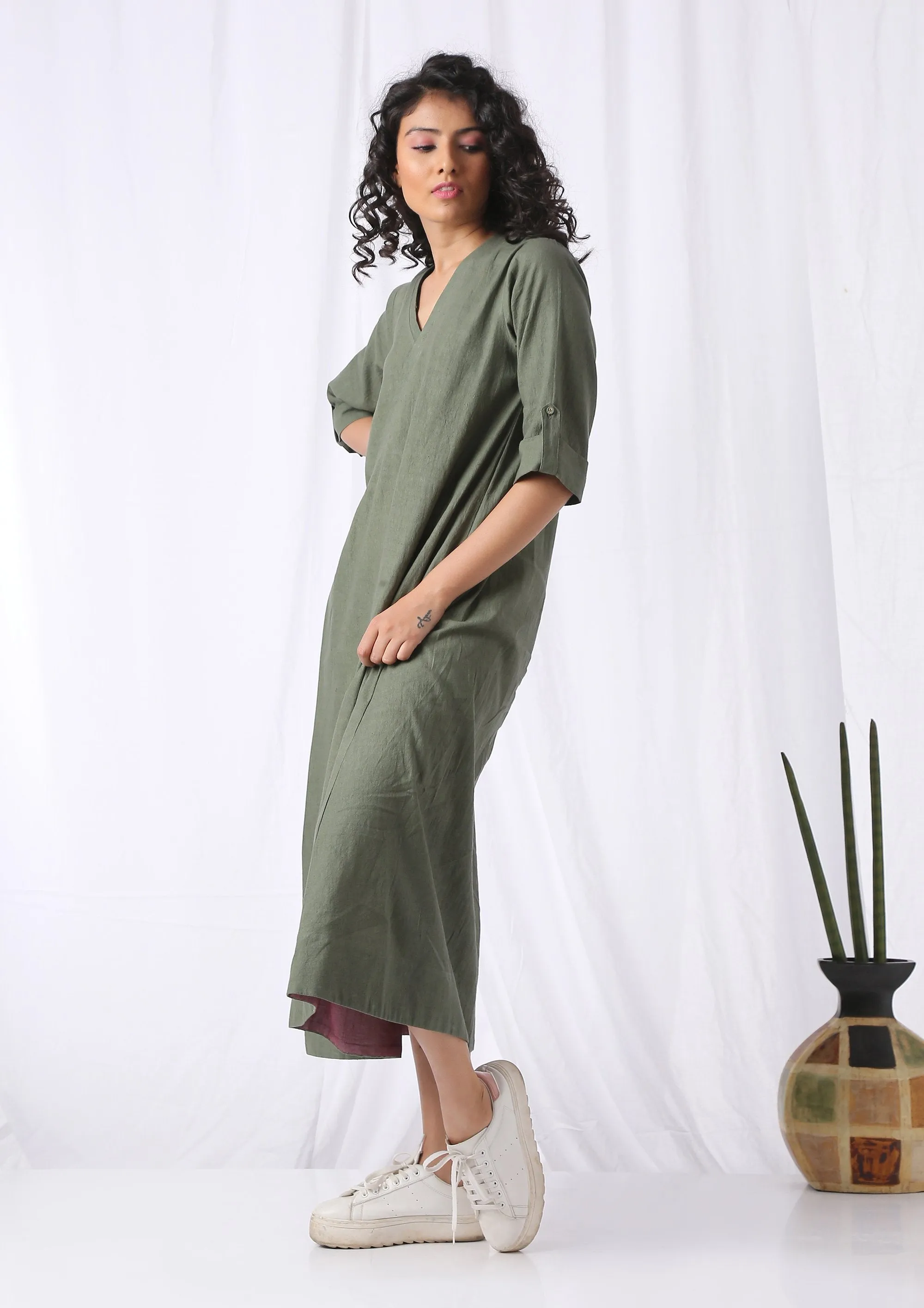 SLOUCHY DRESS - OLIVE