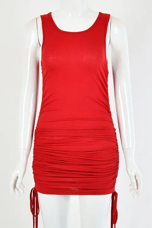 Stunncal Drawstring Sleeveless Mini Dress